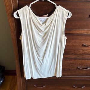 Coldwater Creek Cream Drape Neck Blouse
